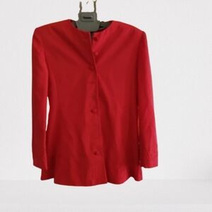 NWOT Red Embroidered Jacket Size 8 Southern Boho Western Luxe Cottagecore Artsy